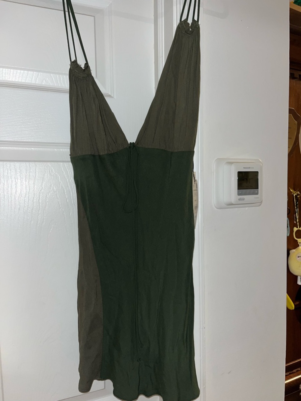 Zara Asymmetrical Green Mini Dress